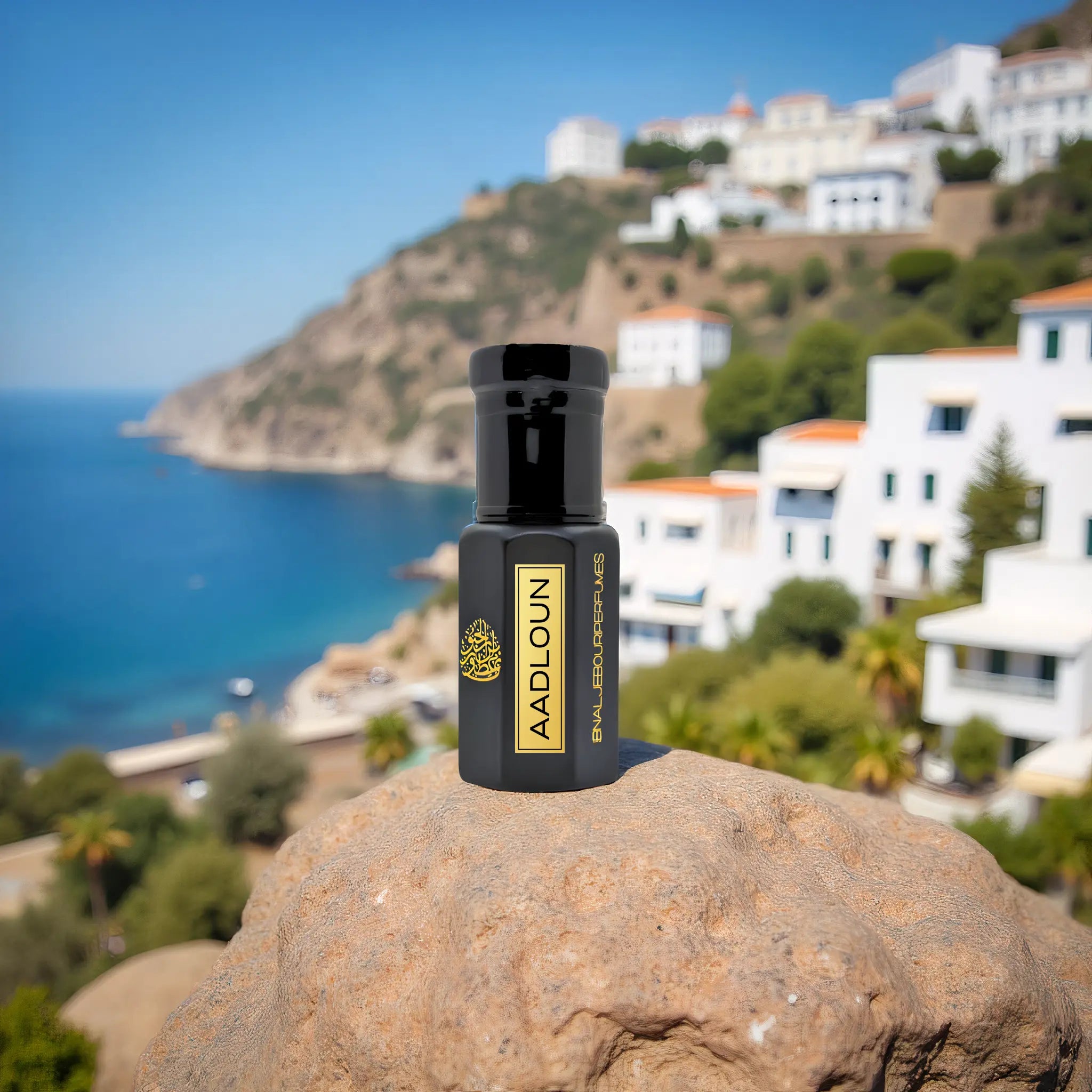 Aadloun Pure Perfume Oil by Ibn Al Jebouri, 6ml and 12ml bottles, alcohol-free, aromatic scent with Oud.