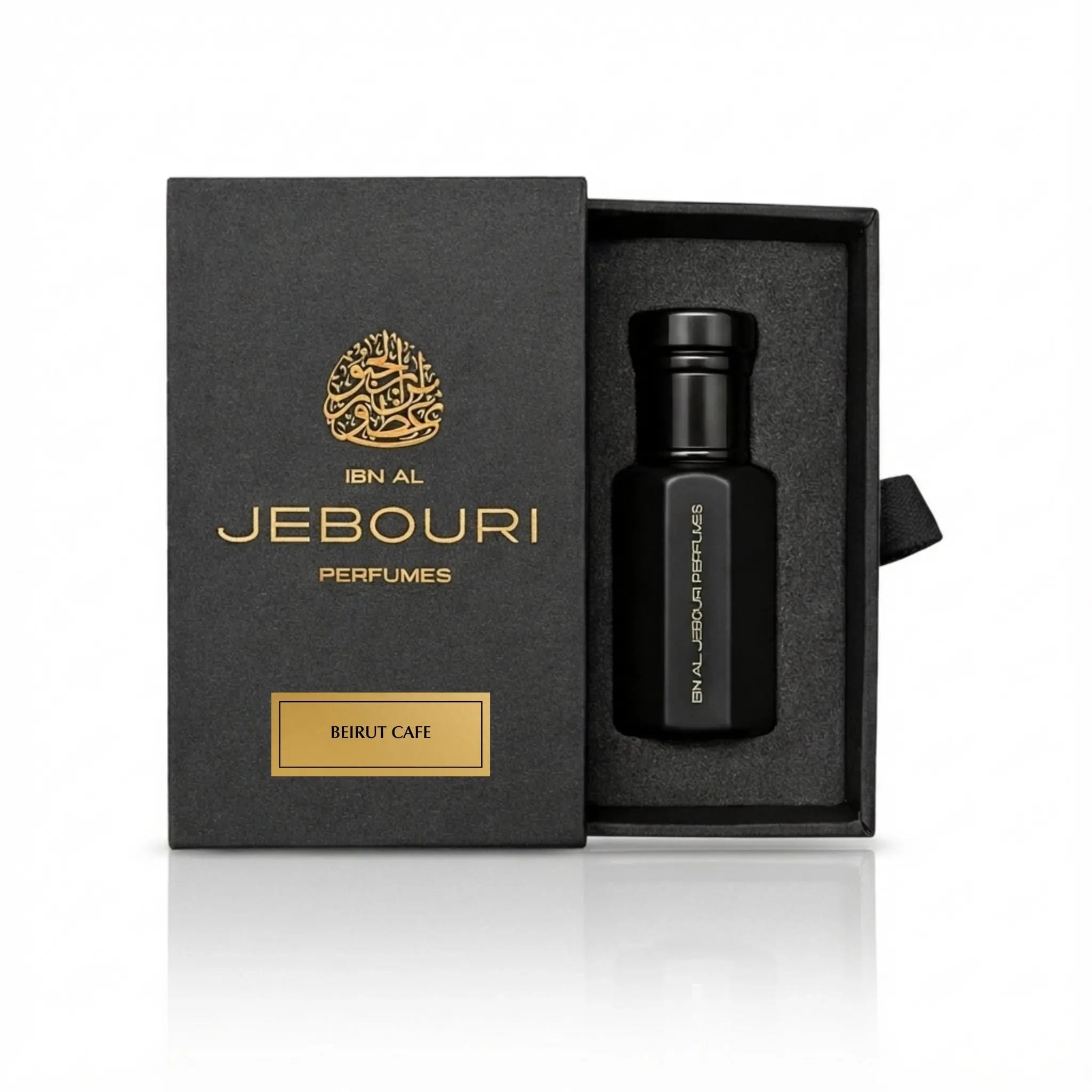 Beirut Cafe artisanal perfume oil bottle and packaging coffee rose scent Ramadan 2026 nighttime trend